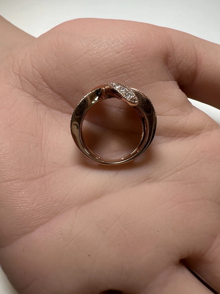 Juego de oro rosa de 14k con pavé champán y diamantes blancos 1,50 CTW. 7,8 gramos Foto 4 de 4