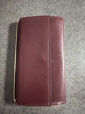 Vintage Lady Swank Burgandy Leather Checkbook Wallet Made In USA