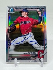 2021 Bowman Draft BDC-57 Ryan Webb Refractor MLB SIGNED Baseball Card