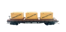 Rock Island Hobby 32213 HO Scale Flat Car w/ Crates ATSF #22456