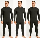 Mens Thermal Suit Zipped Underwear All In One Baselayer Bodysuit Jumpsuit 1onesi