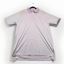 Peter Millar Summer Comfort Polo Shirt Mens XL Purple Stripe Champion Hills Golf