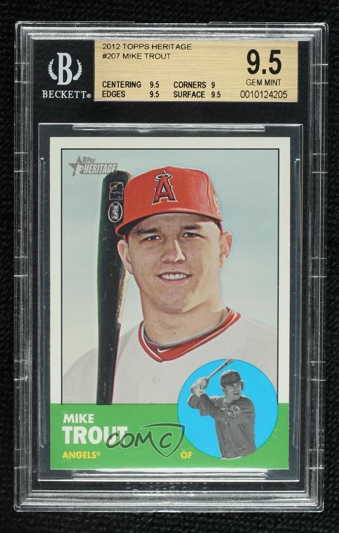 2012 Topps Heritage Mike Trout #207 BGS 9.5 GEM MINT tp9