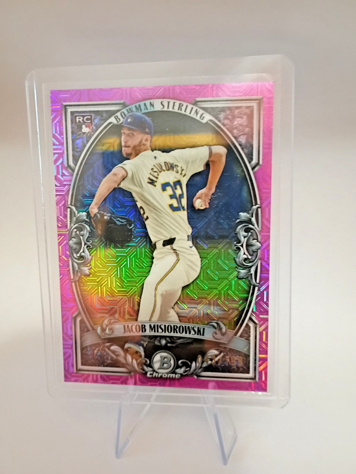 2026 Bowman Chrome Jacob Misiorowski RC Bowman Sterling Pink /199 BST-13 Brewers