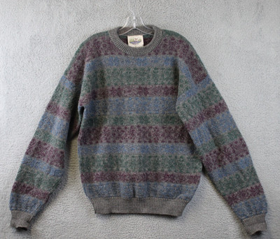VTG Alps Merrimac Valley New England Crewneck 100% Wool Sweater Men Large