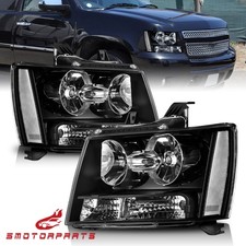 2pcs Black Headlights For 2007-2013 Chevy Suburban 1500 2500 Tahoe Avalanche