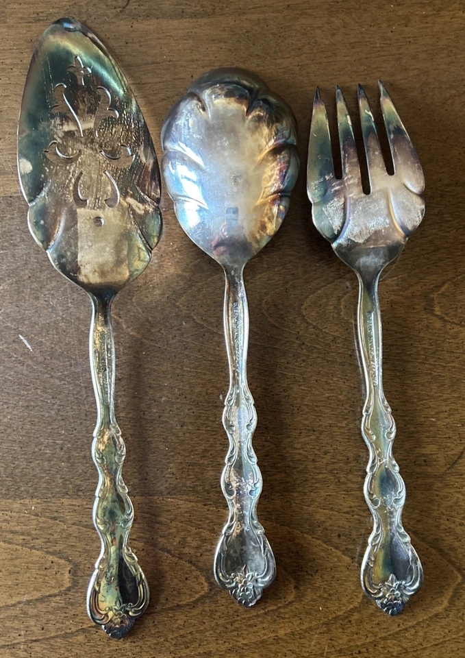 Juego de 3 utensilios para servir cubiertos International Interlude Silverplate 1971 Foto 2 de 4