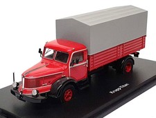 Schuco 1/43 Scale Diecast 03031 - Krupp Titan Canvas Truck - Red/Grey