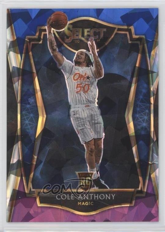 2020 Select Premier Level Blue White Purple Cracked Ice Prizm Cole Anthony 05ns