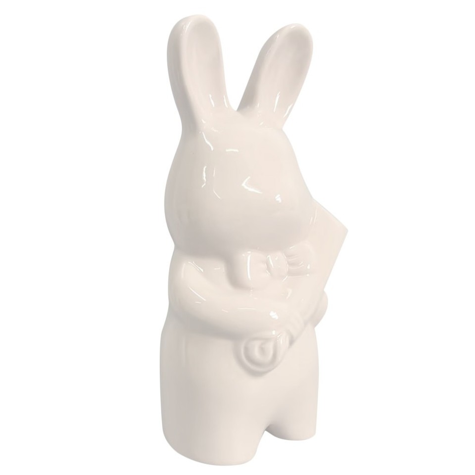 White Ceramic Rabbit Flower Vase Cute Cartoon Animal Pot for Living ...