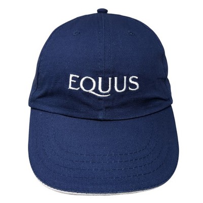 Equus Strapback Baseball Cap Blue One Size Adjustable Embroidered Vented Holes