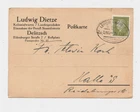 DELITZSCH 1932 COMPANY POSTCARD FA.DIETZE COLONIAL GOODS WITH RAILWAY POST RUN