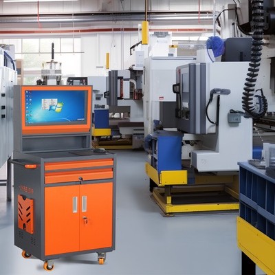 Mobile Industrial PC Cabinet Metal Computer Tool Cabinet Up To 27-inch Monitors