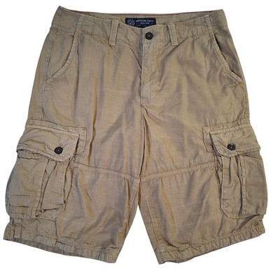 American Eagle Longboard Cargo Shorts Men's 32* Khaki Beige Inseam 11'' Y2K