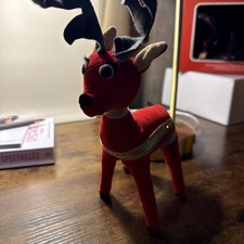 Vintage Dream Pets Dakin Christmas Red Velvet Reindeer Plush Stuffed Animal