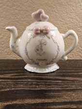 The Enesco Precious Moments 1993 Tea Pot Month of February Birthday Porcelain