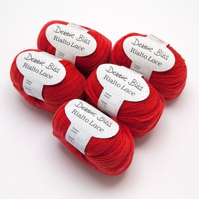 Debbie Bliss Rialto Lace + 5 Knäuel = 250 g + Farbe Royal Red (Fb 44008) + NEU