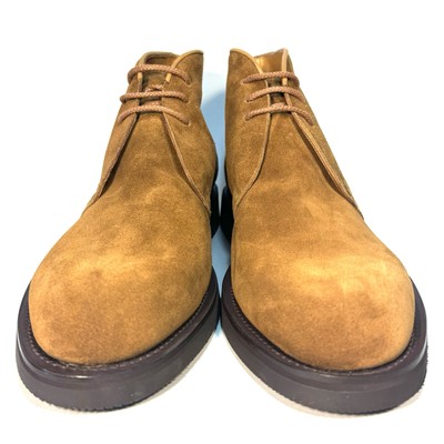 JOHN LOBB Mens Dixter Suede Leather Chukka Boots Tobacco Brown 10