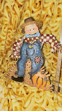 Seasonal Scarecrow Figurine Metal Multicolor 15 in Freestanding Thanksgiving