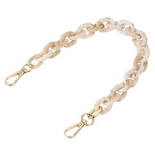 15" Acrylic Chain Purse Strap Replacement Luxury Handbag Strap White/Brown