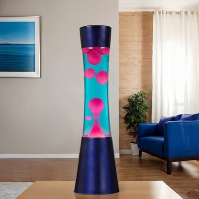 Lavalampe Blau Pink G9 39cm Retro inkl. Leuchtmittel Magma Tischleuchte RINGO