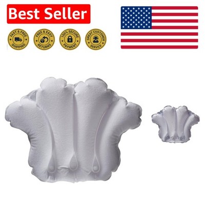 Inflatable Bath Pillow - Terry Cloth White
