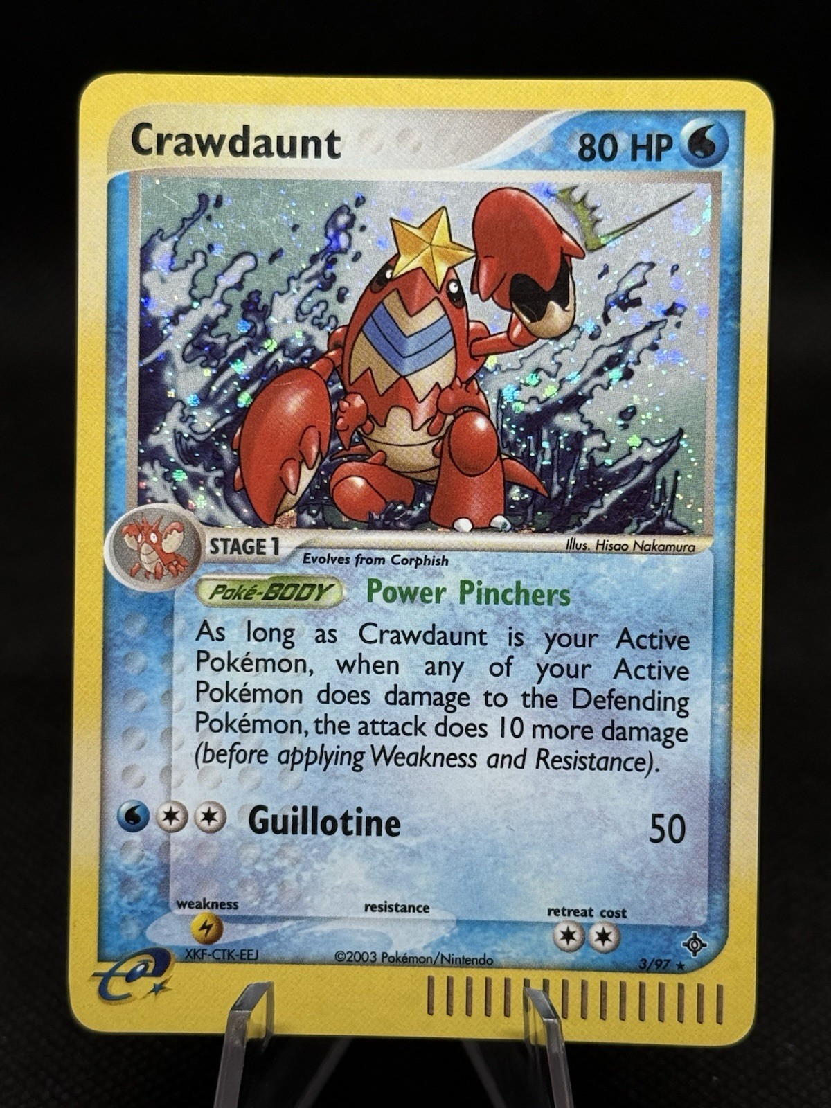 Pokemon Crawdaunt 3/97 ex Dragon Holo LP/MP