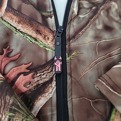 Huntworth Camo Jacket Womens Medium Full Zip Brown & Pink - Picture 1 of 9