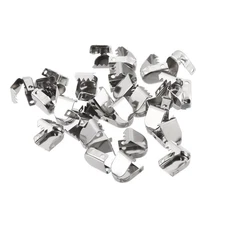 Shoelace End Clips 10x7mm Stainless Steel Shoe Lace Tips Glossy Silver 100 Pcs