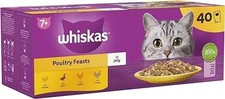 WHISKAS - 7+- Senior Wet Cat Food Pouches - 40 x 85 g - Poultry in Jelly - UK 4.08 per kilo