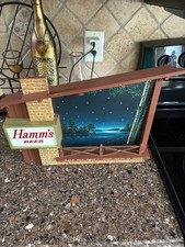 Hamms Beer Lighted Night Scene Flashing Beer Sign