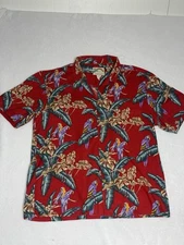 Paradise Found Magnum PI Men’s Xl Red Hawaiian Jungle Bird Parrot Vintage