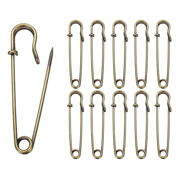 20Stk Sicherheitsnadeln 70Mm FüR Kleidung Bronze-image