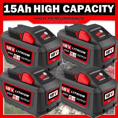 2~4PACK 15.0Ah For Milwaukee For M18 18V Extended Capacity Battery 48-11-1860