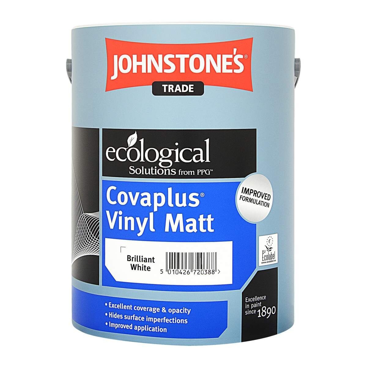 Johnstones Trade - Covaplus (Matt Emulsion) - White - 5L