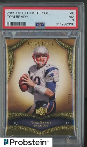 2009 UD Exquisite Collection #8 Tom Brady New England Patriots 47/80 PSA 7 NM