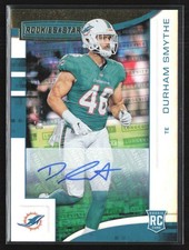 Durham Smythe 2018 Panini Rookies & Stars Gold RC Auto /10 #187 Miami Dolphins