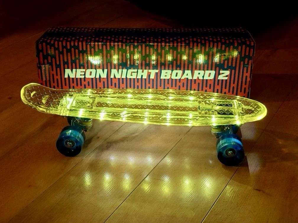 Neon Night Board 2 Skateboard w/Charging Cord Never Used