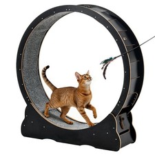VEVOR Cat Exercise Wheel 48in Wooden Cat Running Wheel Indoor Cats Treadmill