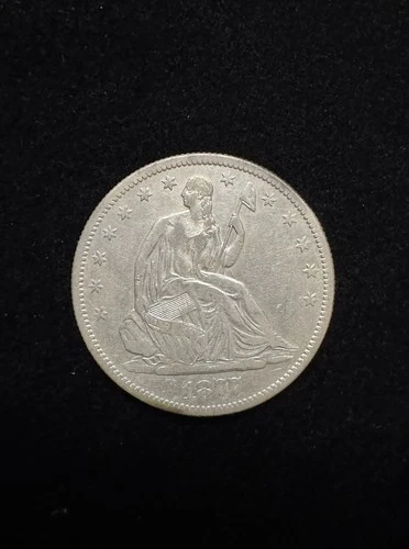 1877-S 50c Seated Liberty Silver Half Dollar ~ VF Details