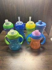 Lot Of 6 Assorted Color Toddler Sippy Cup Lot