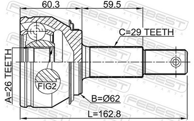 For FEBEST 0210-T32R OUTER CV JOINT 26X62X29