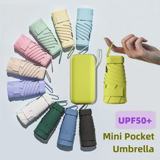 UPF50 Mini Folding Umbrella Vinyl Sun Shade Umbrella Small Pocket Rain Travel U