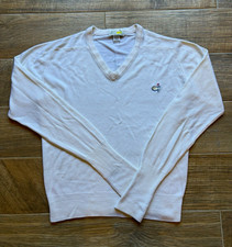 Augusta National Golf Shop Acrylic V-Neck Pullover Sweater Men L Ivory Collector