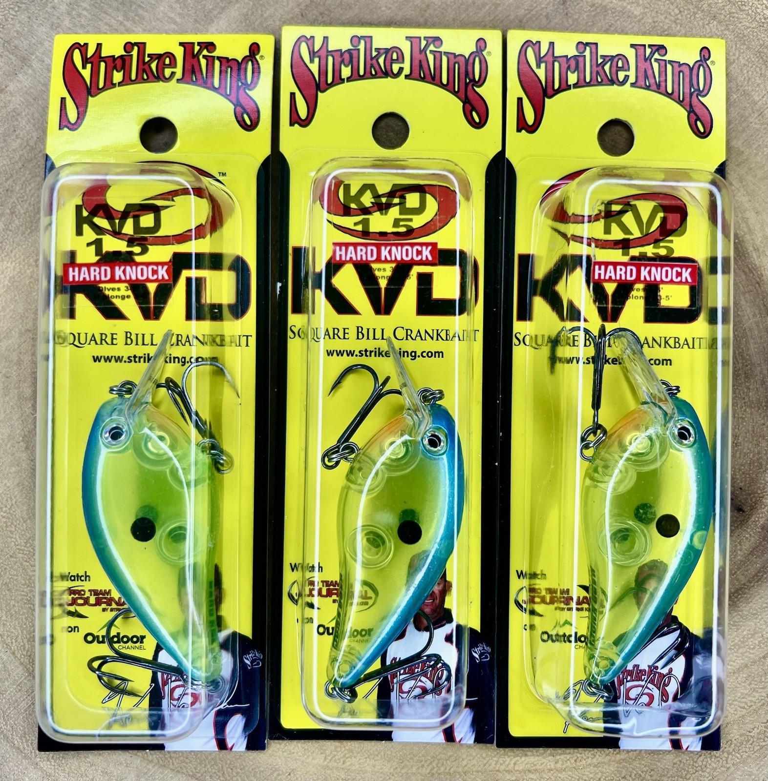 KVD1.5 (Lot Of 3) “Hard Knock” Square-bill Crankbait, Strike King, Bass, NWT! - Image 13