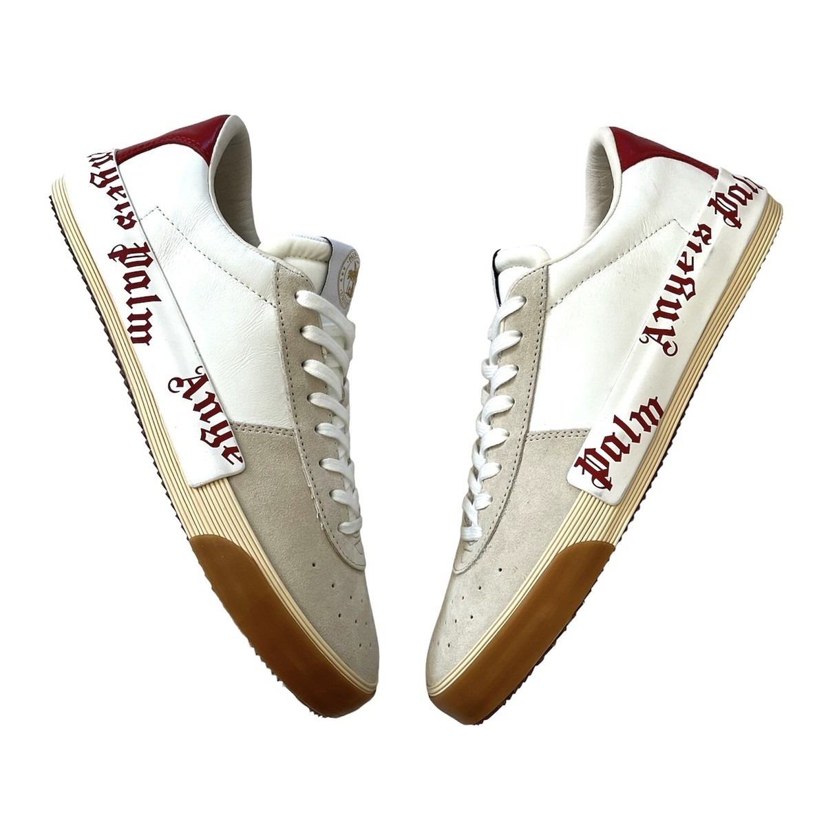 大人気★PALM ANGELS ロゴ ラグジュアリースニーカー NEW Palm Angels Vulcanized Low Top Leather Sneakers size 39