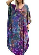 Boho Colorful Ice-Tie dye Caftan dress