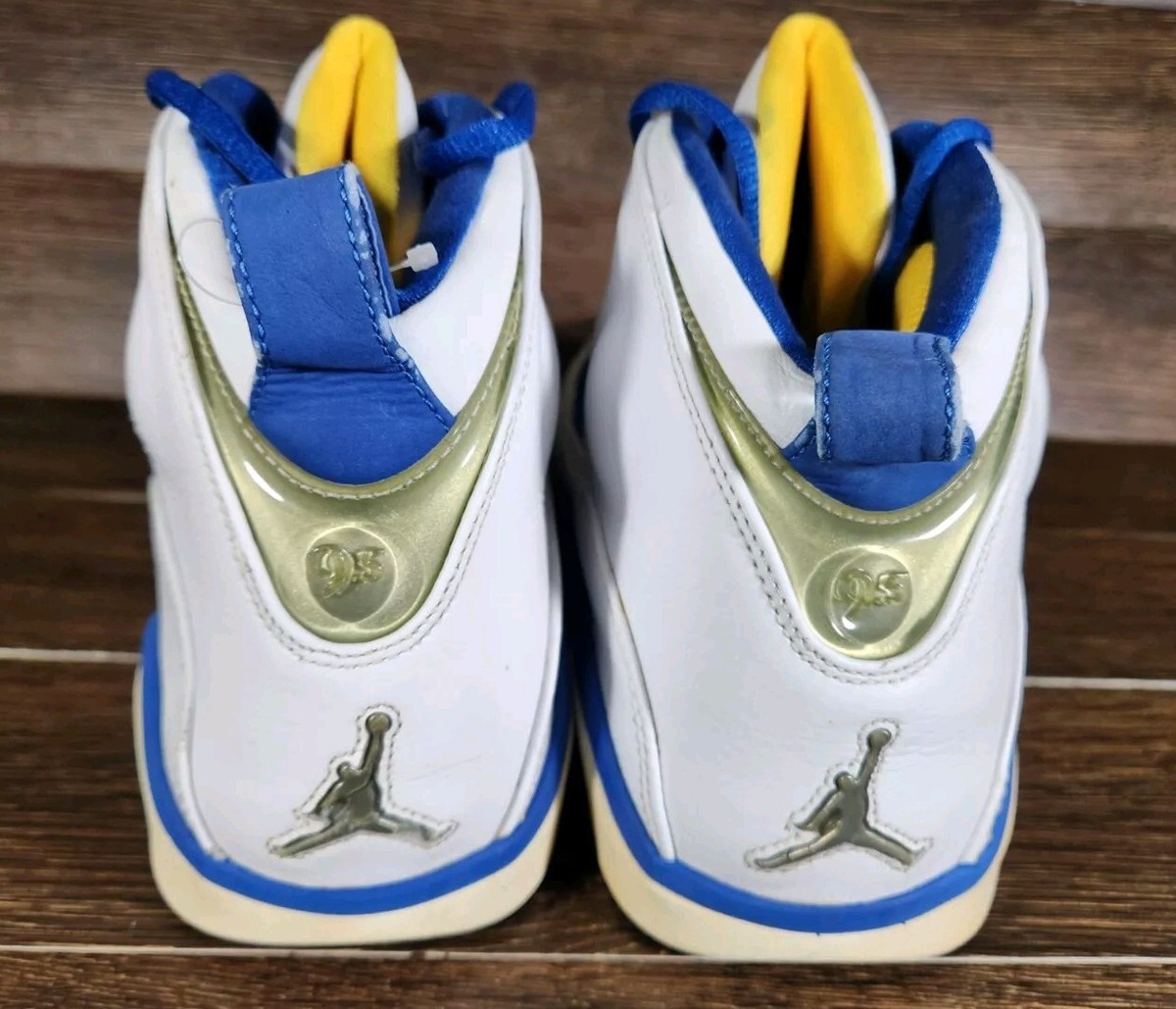 Nike Jordan 9.5 Nine Point Five 314308-108 Men Sz 12 Basketball Gym Active Shoe Jordan 9.5 Team White University Blue for Sale  main image 3