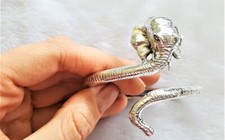 Elephant Bangle STERLING SILVER 925 Bracelet Adjustable Size 30.5 grams