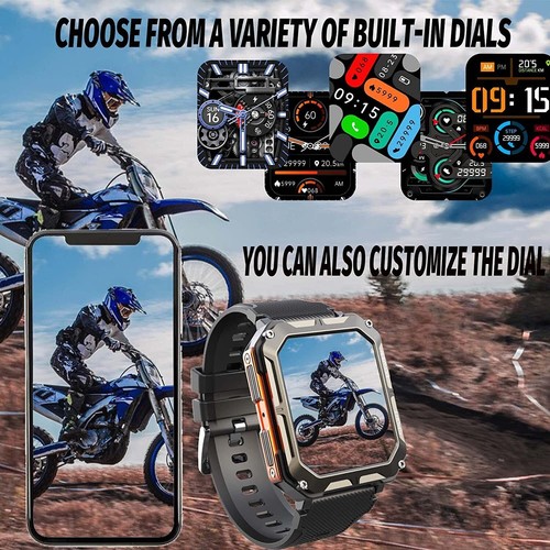 Military Smart Watch Outdoor Sports C20 Pro IP68 Waterproof Fitness Tracker - Picture 8 of 13